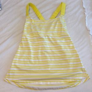 Yellow and white lulu lemon tank